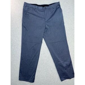 Van Heusen Pants‎ Mens 40x30 Dark Blue Formal Flat Front Cotton Spandex